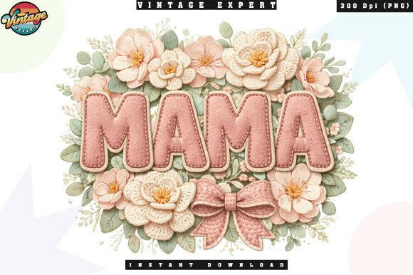 Download Mama Floral Wreath Crochet Yarn Faux PNG - Crochet yarn faux Collection