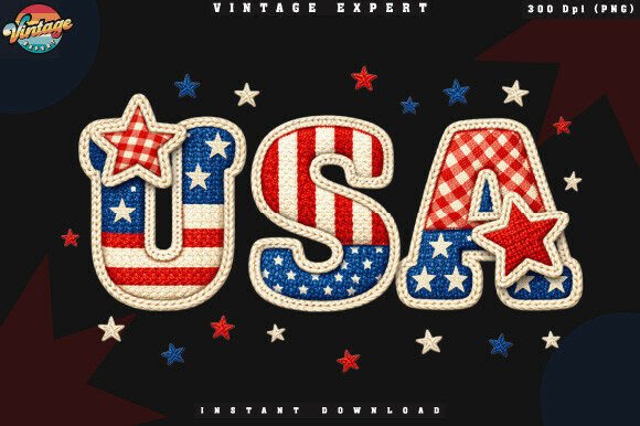 Download USA Crochet Yarn Faux Patchwork PNG - Premium Resources